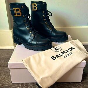 Balmain Ranger Lace-up Leather Boots